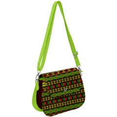 Sun African Print Yellow Green Dashiki Saddle Handbag by CoolDesigns