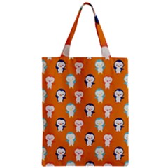 Cute Penguin Funny Pattern Zipper Classic Tote Bag by Grandong