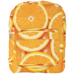 Oranges Textures, Close-up, Tropical Fruits, Citrus Fruits, Fruits Full Print Backpack by nateshop