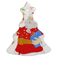 Santa Surprise Christmas Tree Ornament (two Sides) by Contest1736674