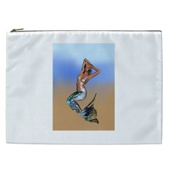 Sexy Mermaid On Beach Cosmetic Bag (xxl) by goldenjackal