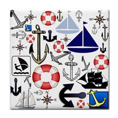 Nautical Collage Ceramic Tile by StuffOrSomething