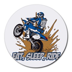Eat Sleep Ride Motocross Round Mousepad by MegaSportsFan