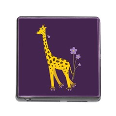 Purple Cute Cartoon Giraffe Memory Card Reader With Storage (square) by CreaturesStore