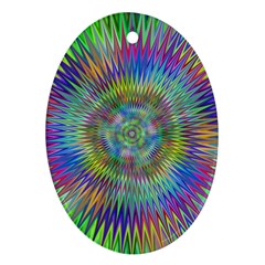 Hypnotic Star Burst Fractal Oval Ornament (two Sides) by StuffOrSomething