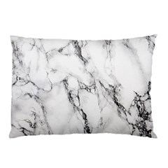 White Marble Stone Print Pillow Cases by Dushan