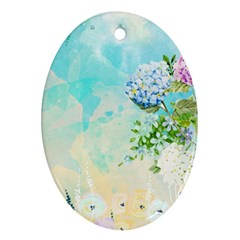 Watercolor Fresh Flowery Background Ornament (oval)  by TastefulDesigns