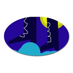Walking On The Clouds  Oval Magnet by Valentinaart