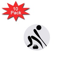 Curling Pictogram  1  Mini Buttons (10 Pack)  by abbeyz71