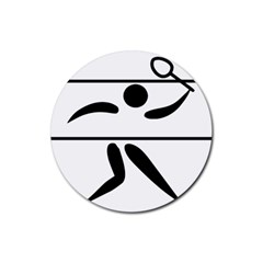 Badminton Pictogram Rubber Round Coaster (4 Pack)  by abbeyz71