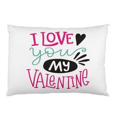 I Love You My Valentine (white) Our Two Hearts Pattern (white) Pillow Case by FashionFling