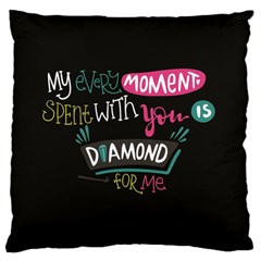 My Every Moment Spent With You Is Diamond To Me / Diamonds Hearts Lips Pattern (black) Standard Flano Cushion Case (two Sides) by FashionFling