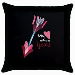 My Heart Points To Yours / Pink And Blue Cupid s Arrows (black) Throw Pillow Case (black) by FashionFling