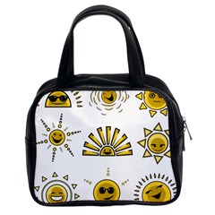 Sun Expression Smile Face Yellow Classic Handbags (2 Sides) by Alisyart