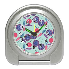Passion Fruit Pink Purple Cerry Blue Leaf Travel Alarm Clocks by Alisyart