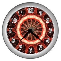 Circle Pattern Wall Clocks (silver)  by Amaryn4rt