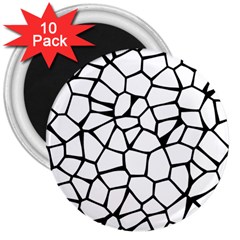 Seamless Cobblestone Texture Specular Opengameart Black White 3  Magnets (10 Pack)  by Alisyart