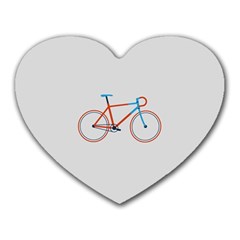Bicycle Sports Drawing Minimalism Heart Mousepads by Simbadda