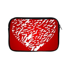 Heart Design Love Red Apple Ipad Mini Zipper Cases by Simbadda