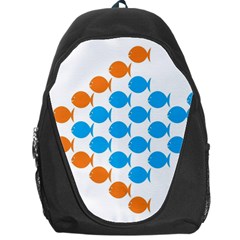 Fish Arrow Orange Blue Backpack Bag by Alisyart
