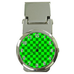 Plaid Flag Green Money Clip Watches by Alisyart