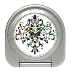 Damask Decorative Ornamental Travel Alarm Clocks by Amaryn4rt