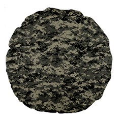 Us Army Digital Camouflage Pattern Large 18  Premium Round Cushions by Simbadda