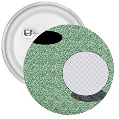 Golf Image Ball Hole Black Green 3  Buttons by Alisyart
