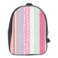 Heart Love Valentine Polka Dot Pink Blue Grey Purple Red School Bags(large)  by Mariart