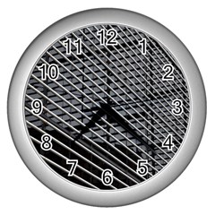 Abstract Architecture Pattern Wall Clocks (silver)  by Simbadda