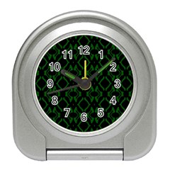 Green Black Pattern Abstract Travel Alarm Clocks by Nexatart