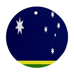 Flag Star Blue Green Yellow Ornament (round) by Mariart