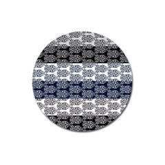 Digital Print Scrapbook Flower Leaf Colorgray Black Purple Blue Magnet 3  (round) by Mariart