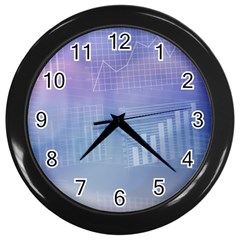 Business Background Blue Corporate Wall Clocks (black) by Nexatart