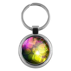 Plaid Star Light Color Rainbow Yellow Purple Pink Gold Blue Key Chains (round)  by Mariart
