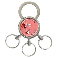 Amazing Floral Fractal B 3-ring Key Chains by Fractalworld