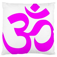 Hindu Om Symbol (magenta) Standard Flano Cushion Case (one Side) by abbeyz71