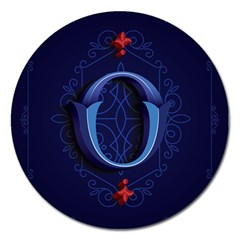 Marquis Love Dope Lettering Blue Red Alphabet O Magnet 5  (round) by Mariart