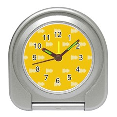 Waveform Disco Wahlin Retina White Yellow Travel Alarm Clocks by Mariart
