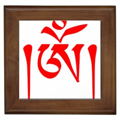 Tibetan Om Symbol (red) Framed Tiles by abbeyz71
