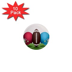 Helmet Ball Football America Sport Red Brown Blue Green 1  Mini Magnet (10 Pack)  by Mariart