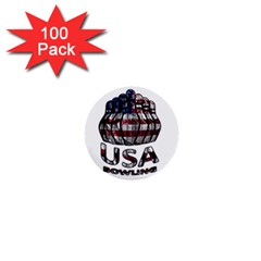 Usa Bowling  1  Mini Buttons (100 Pack)  by Valentinaart