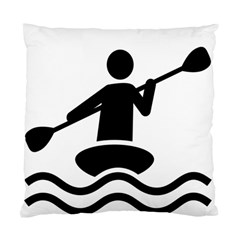 Cropped Kayak Graphic Race Paddle Black Water Sea Wave Beach Standard Cushion Case (two Sides) by Mariart