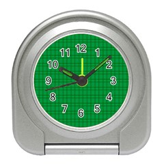 Pattern Green Background Lines Travel Alarm Clocks by Nexatart