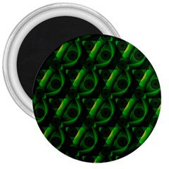 Green Eye Line Triangle Poljka 3  Magnets by Mariart