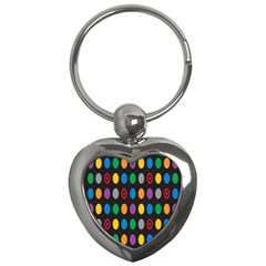 Polka Dots Rainbow Circle Key Chains (heart)  by Mariart
