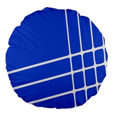 Line Stripes Blue Large 18  Premium Round Cushions by Mariart