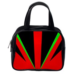 Rays Light Chevron Green Red Black Classic Handbags (one Side) by Mariart