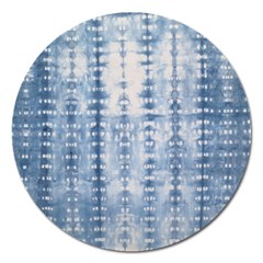 Indigo Grey Tie Dye Kaleidoscope Opaque Color Magnet 5  (round) by Mariart