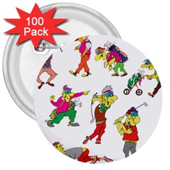 Golfers Athletes 3  Buttons (100 Pack)  by Nexatart
